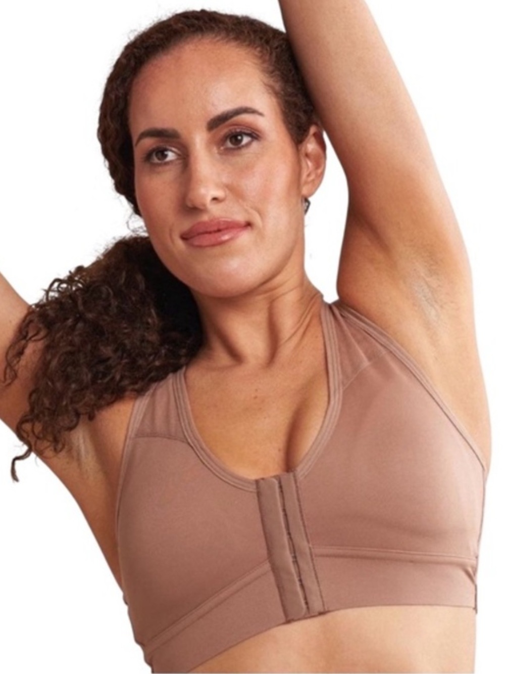 AnaOno Beige Front Closure Post-Surgery Wireless Bra 2XL Adjustable Straps